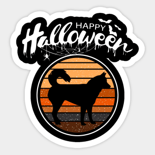 Funny Happy Halloween Beautiful Siberian Husky Kid Gift Sticker